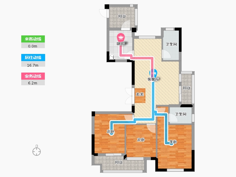 浙江省-台州市-学景名苑-90.80-户型库-动静线