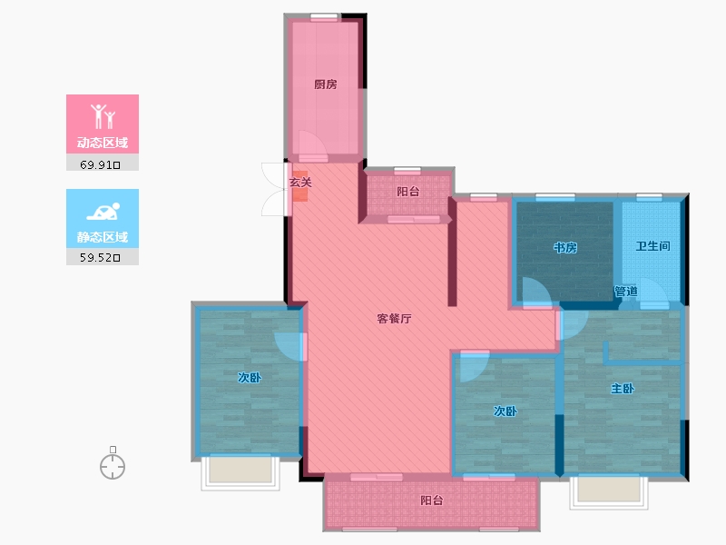 浙江省-宁波市-慈溪保集府-113.05-户型库-动静分区