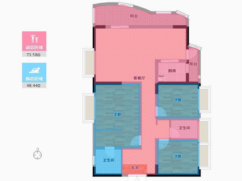 四川省-成都市-鹭湖宫15区-105.67-户型库-动静分区