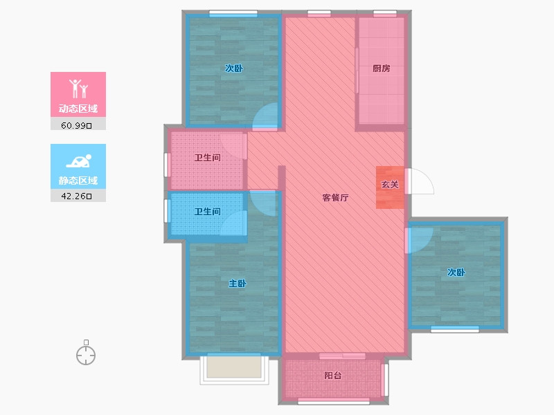 河北省-沧州市-东方名都-90.74-户型库-动静分区