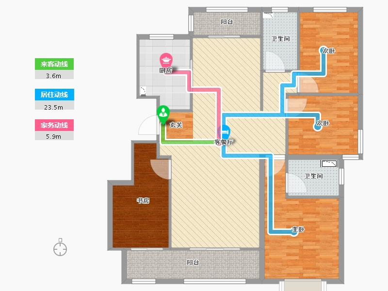 山东省-泰安市-华新山水居-123.20-户型库-动静线