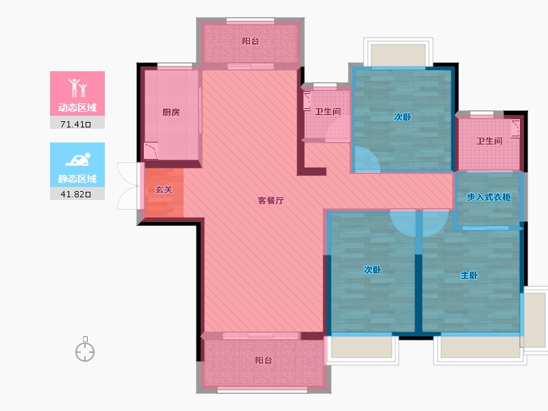 湖南省-永州市-愿景国际广场-99.33-户型库-动静分区