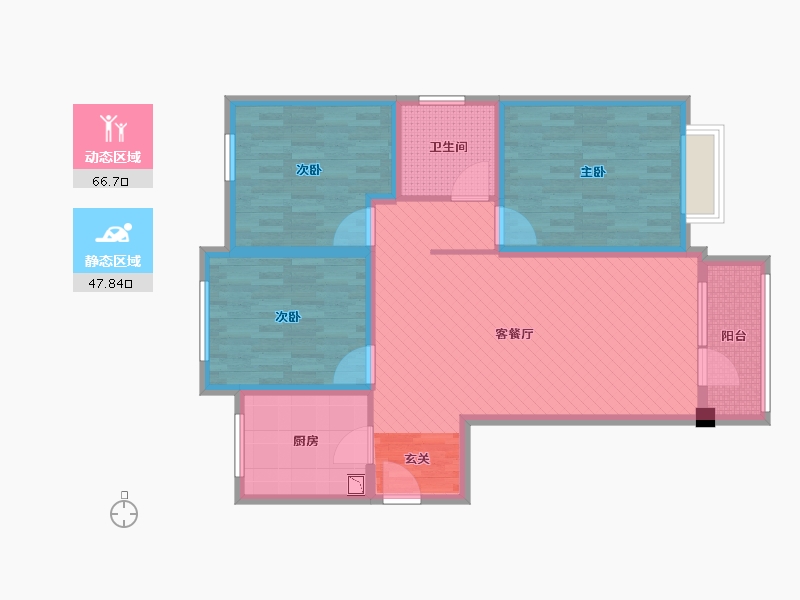 山东省-东营市-秋月华庭-101.60-户型库-动静分区