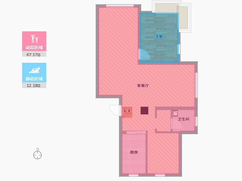 内蒙古自治区-通辽市-富景华庭-二期-70.84-户型库-动静分区