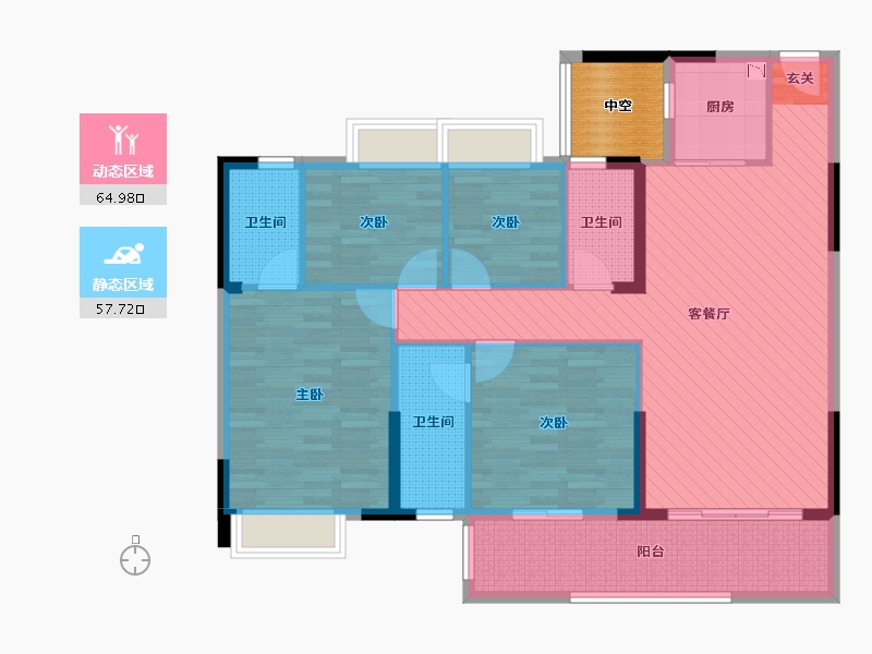 广东省-江门市-御锦珑湾-113.41-户型库-动静分区