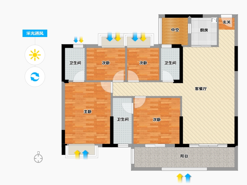 广东省-江门市-御锦珑湾-113.41-户型库-采光通风