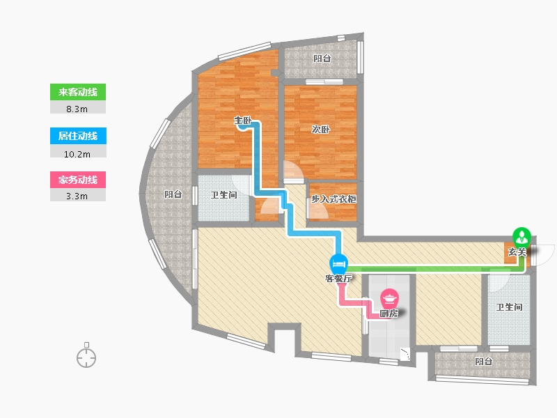 江苏省-南通市-七星花园-113.16-户型库-动静线