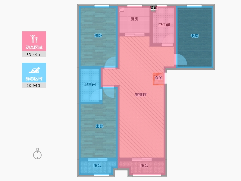 山东省-潍坊市-锦绣梨园-90.16-户型库-动静分区