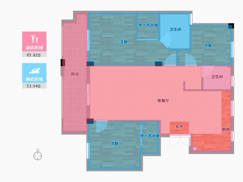 浙江省-嘉兴市-格兰上郡-107.25-户型库-动静分区