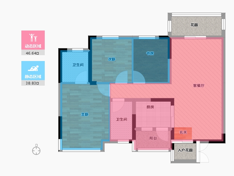 湖南省-怀化市-岳麓欧城-81.42-户型库-动静分区