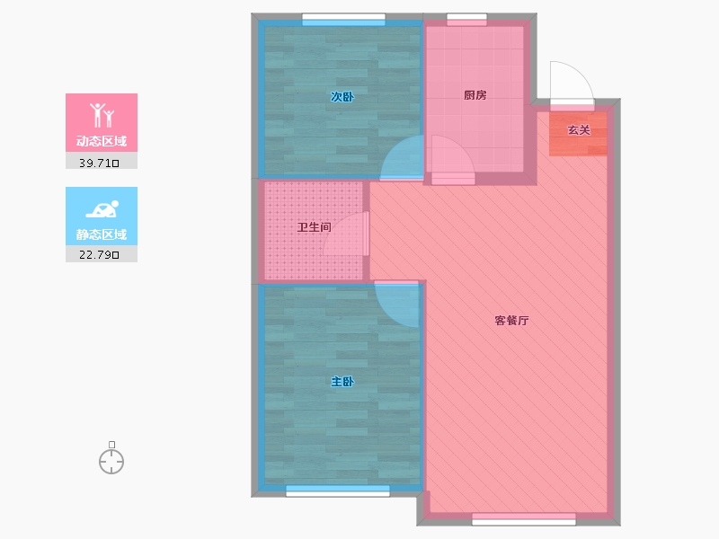 辽宁省-大连市-恒峰天泉小镇-56.00-户型库-动静分区