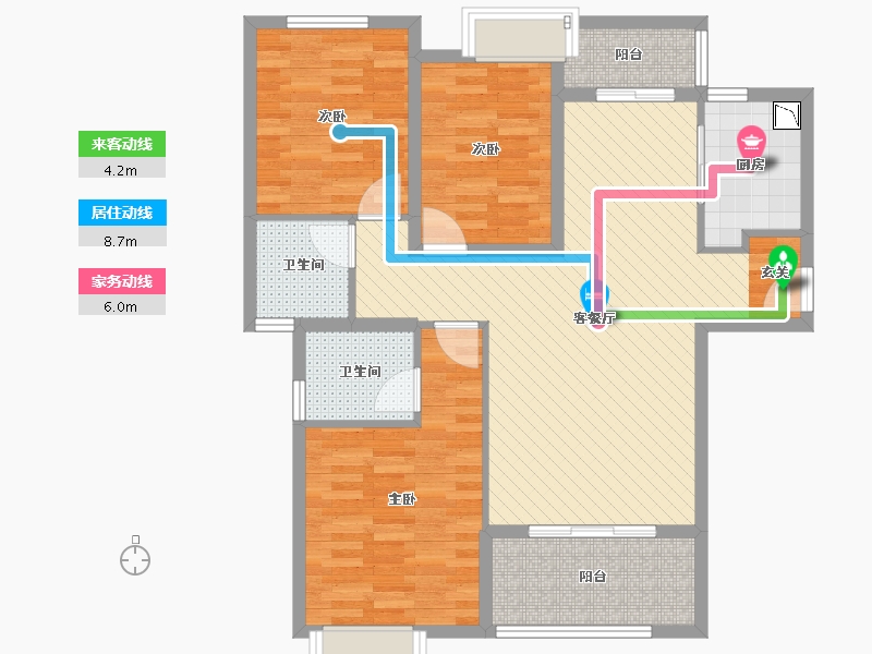 福建省-泉州市-禹洲城市广场-95.00-户型库-动静线