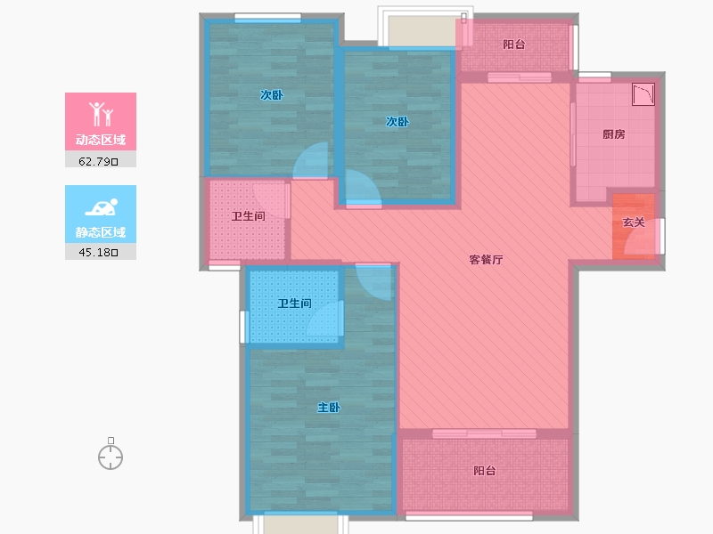 福建省-泉州市-禹洲城市广场-95.00-户型库-动静分区