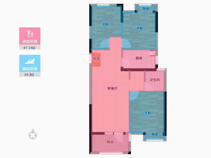 湖北省-武汉市-王家湾中央生活区-74.62-户型库-动静分区