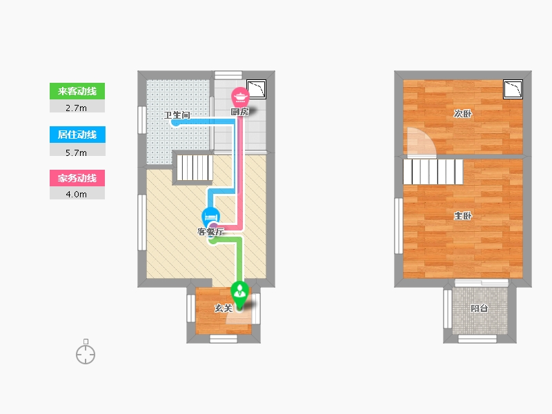 河北省-廊坊市-三九街区loft-43.20-户型库-动静线