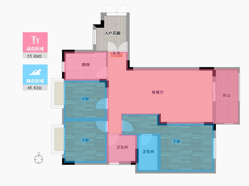 重庆-重庆市-香林豪郡一期-94.86-户型库-动静分区