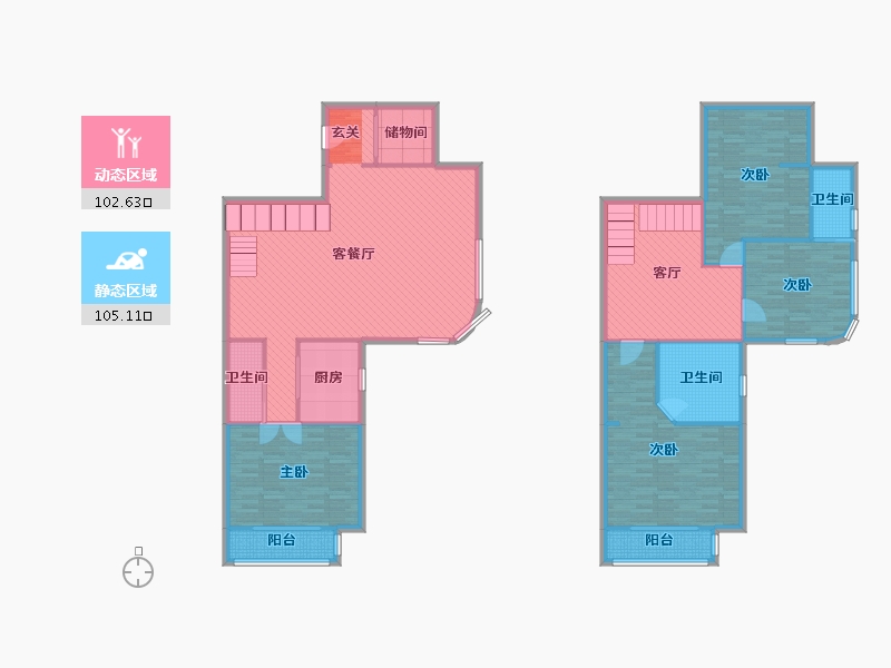 辽宁省-沈阳市-河畔花园-189.33-户型库-动静分区