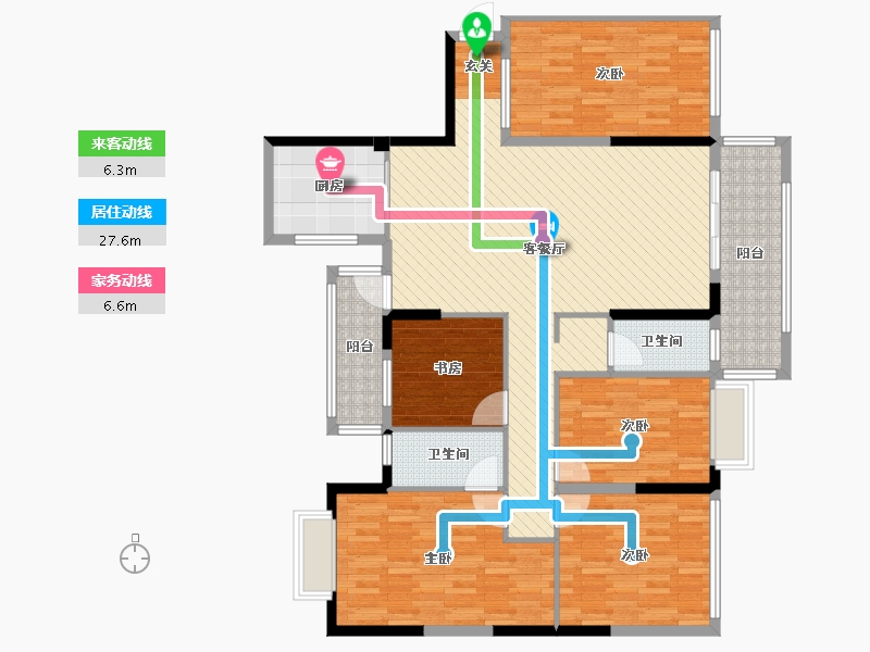 广西壮族自治区-南宁市-鸣城佳园-135.10-户型库-动静线