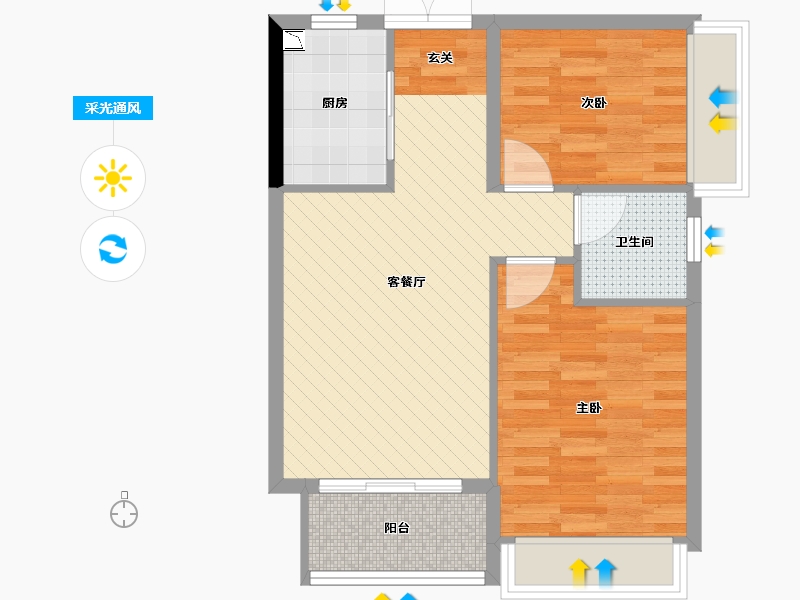 广东省-深圳市-龙富花园-60.27-户型库-采光通风