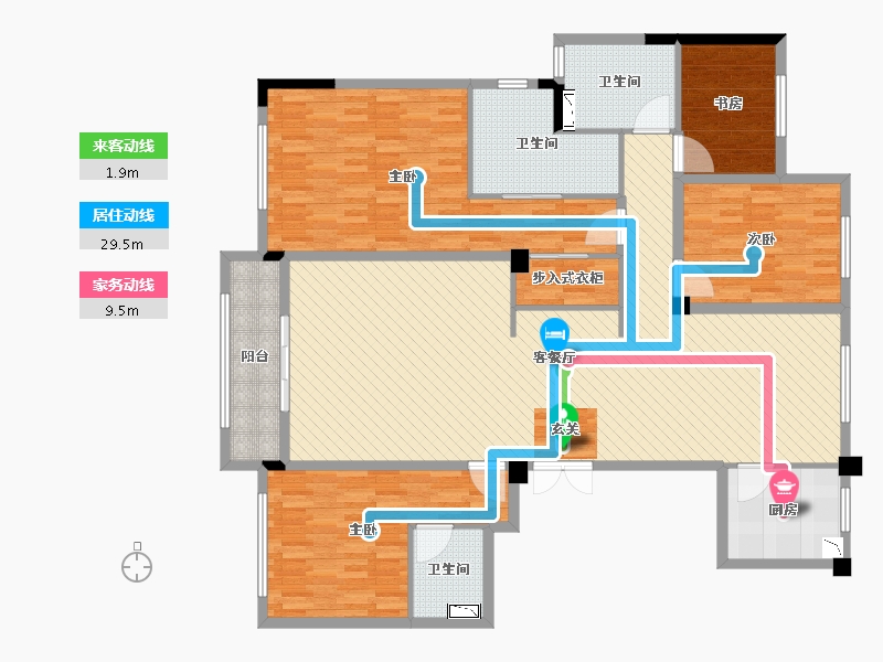 浙江省-金华市-浦阳一号-172.00-户型库-动静线