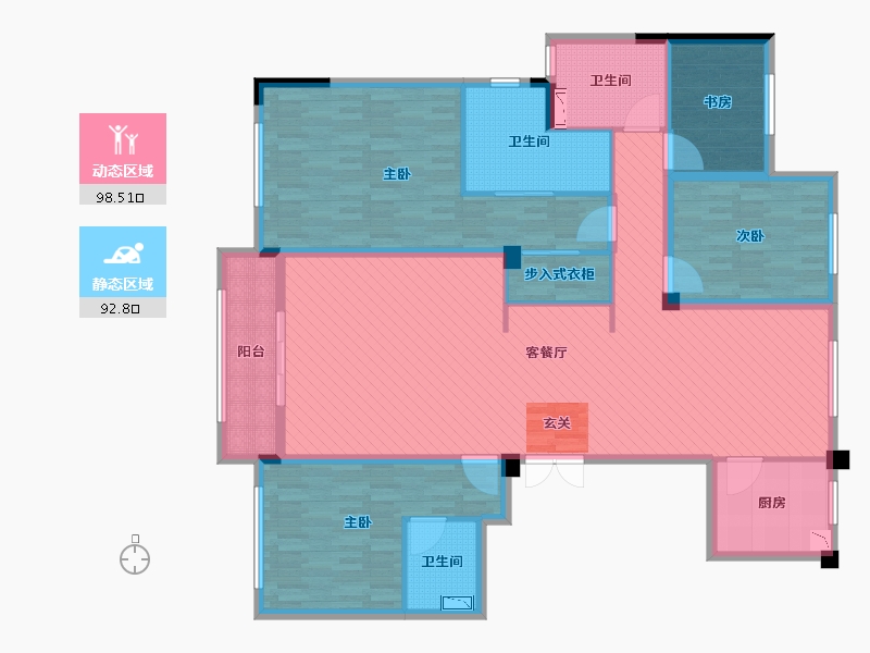 浙江省-金华市-浦阳一号-172.00-户型库-动静分区