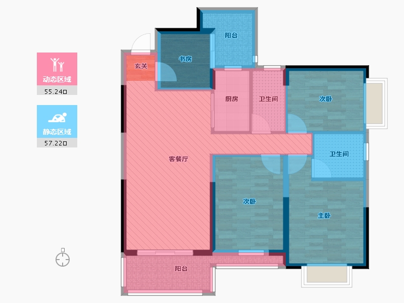 广西壮族自治区-钦州市-阳光之春-98.37-户型库-动静分区