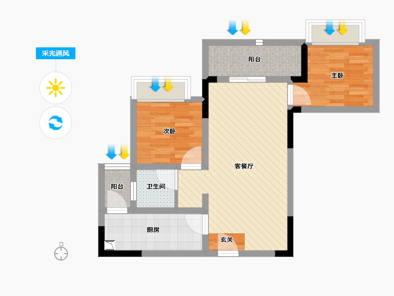 重庆-重庆市-协信星澜汇-56.00-户型库-采光通风