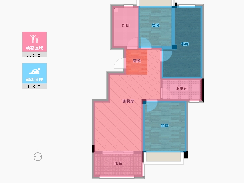 浙江省-丽水市-彩虹城-81.70-户型库-动静分区