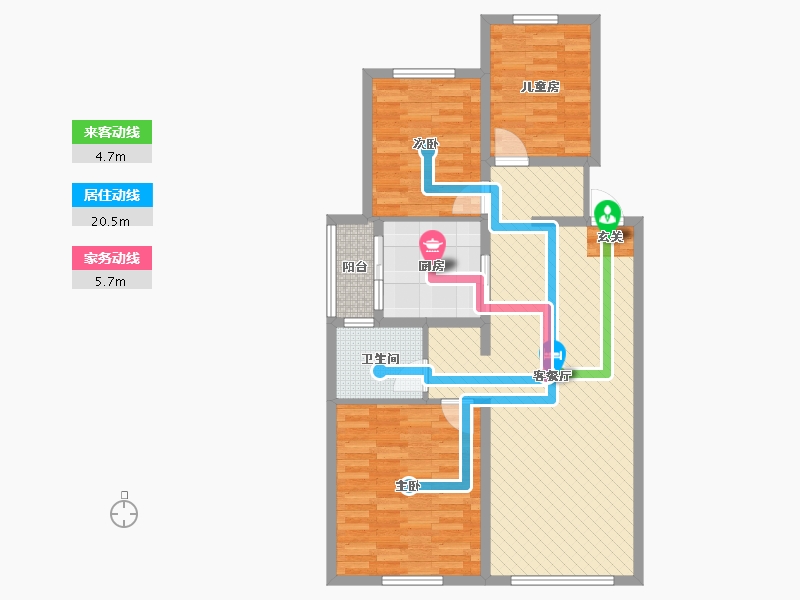 陕西省-西安市-天琴湾-90.28-户型库-动静线