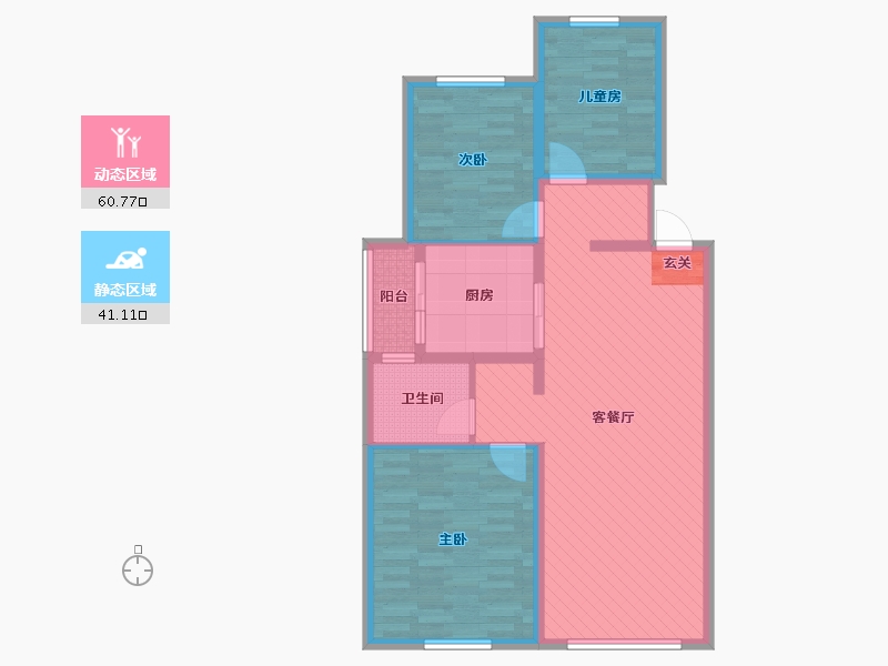 陕西省-西安市-天琴湾-90.28-户型库-动静分区