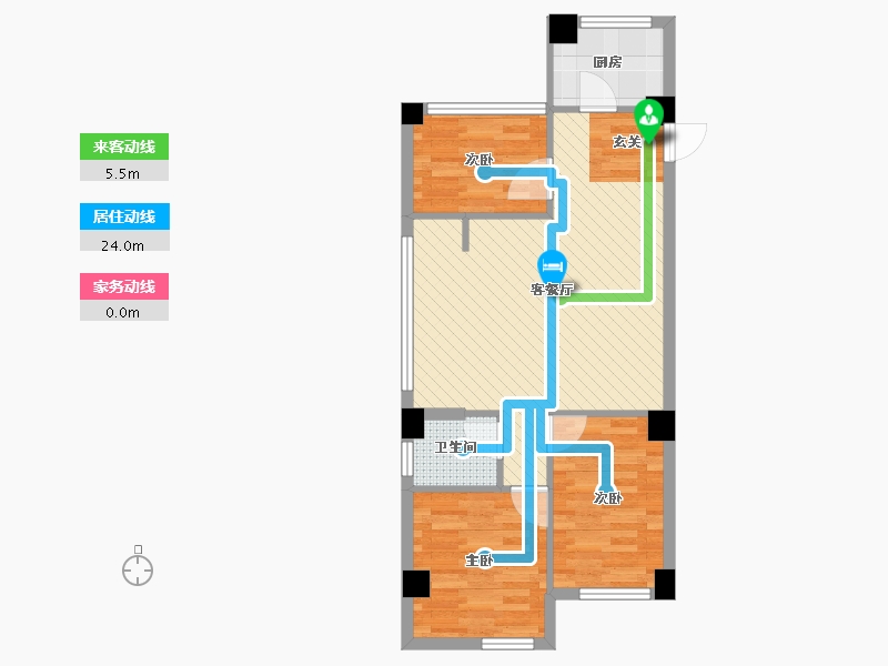 江苏省-南京市-先锋青年公寓-67.14-户型库-动静线