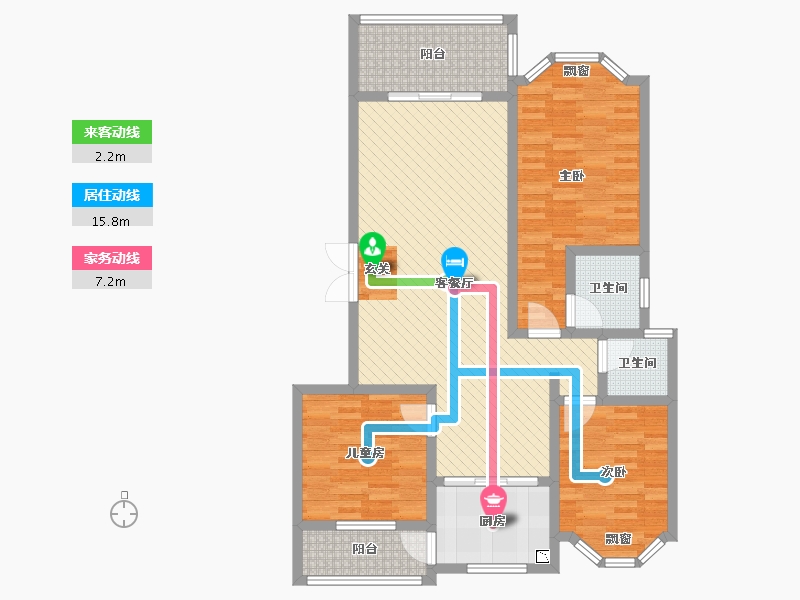 湖南省-湘西土家族苗族自治州-凤凰国际现代城-103.96-户型库-动静线