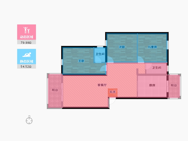 湖北省-黄冈市-精华桥苑-119.49-户型库-动静分区