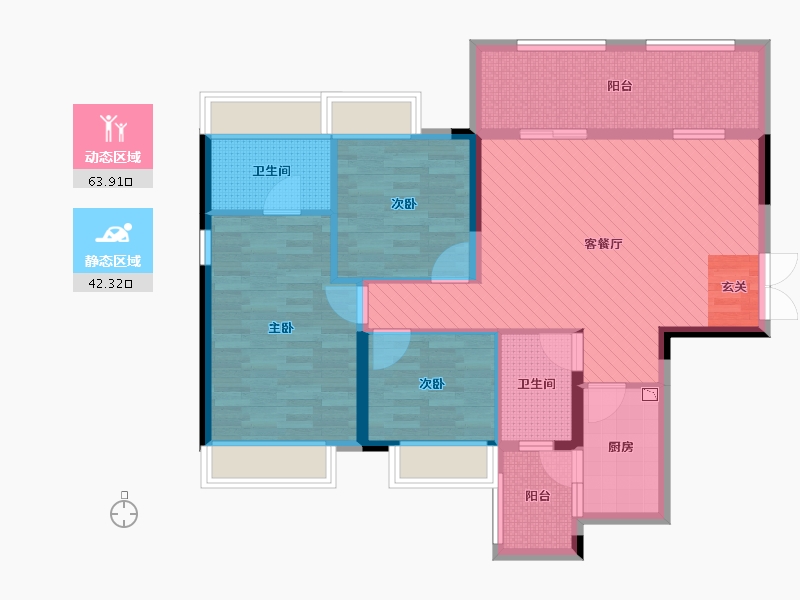 四川省-德阳市-万兴一品-93.72-户型库-动静分区