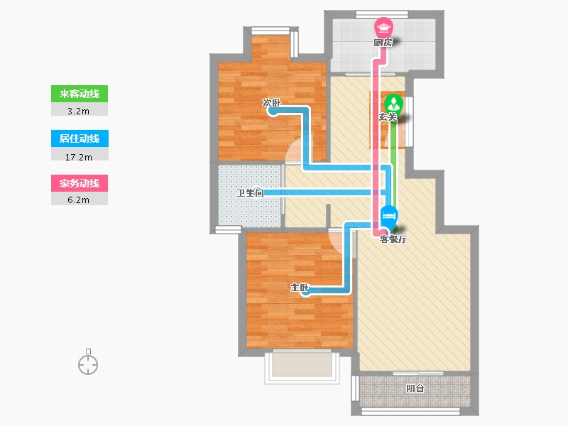 浙江省-杭州市-广厦天都城天水苑-64.23-户型库-动静线