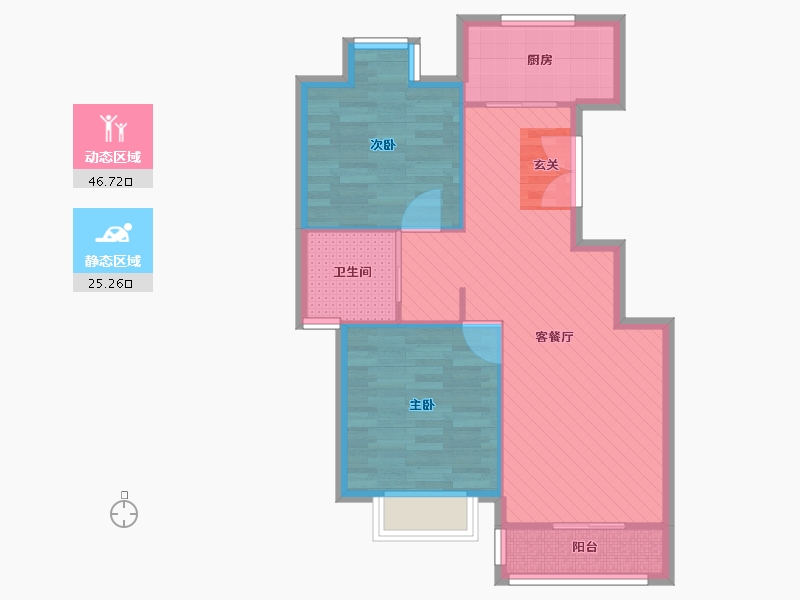 浙江省-杭州市-广厦天都城天水苑-64.23-户型库-动静分区