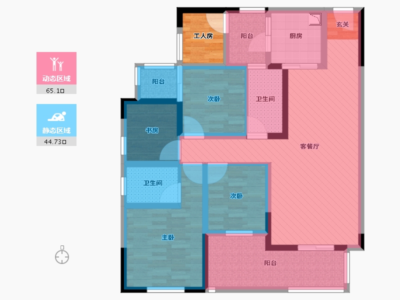 重庆-重庆市-江上明珠-97.80-户型库-动静分区