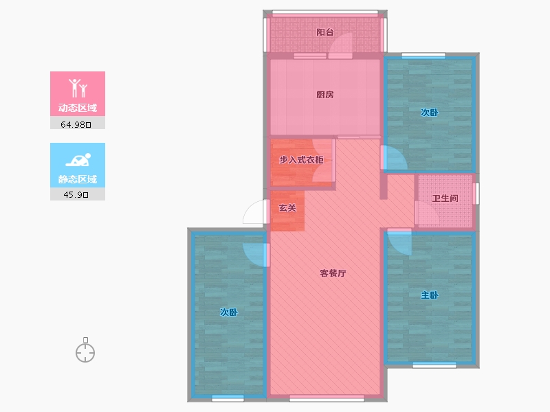 内蒙古自治区-呼伦贝尔市-通福家园-98.19-户型库-动静分区