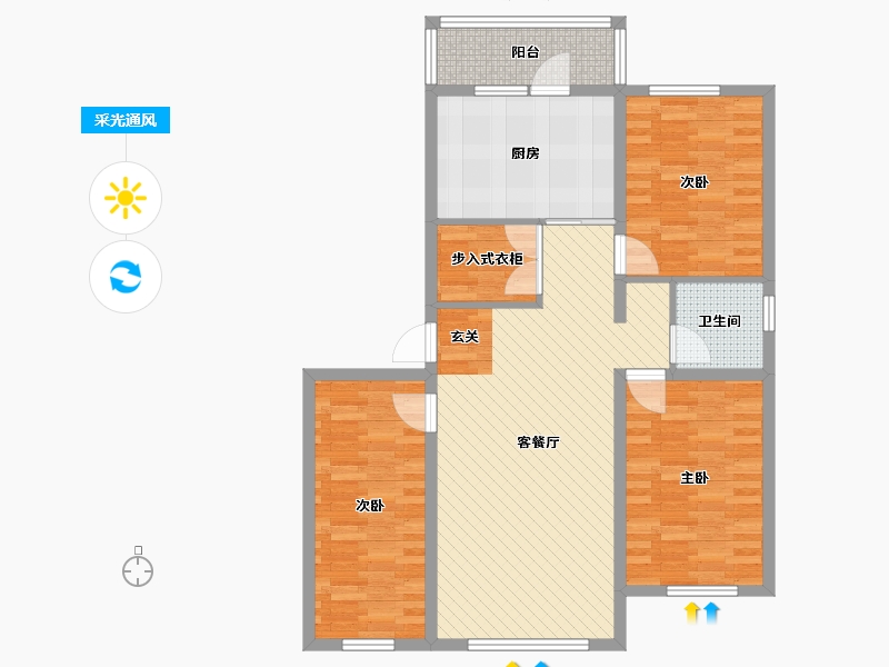 内蒙古自治区-呼伦贝尔市-通福家园-98.19-户型库-采光通风