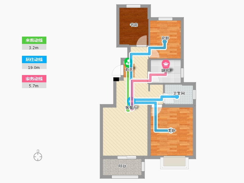 山东省-潍坊市-茂华爱琴海-68.30-户型库-动静线