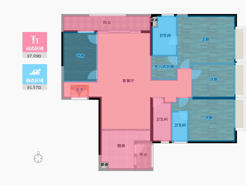 广东省-深圳市-华润城润府(二期)-170.98-户型库-动静分区