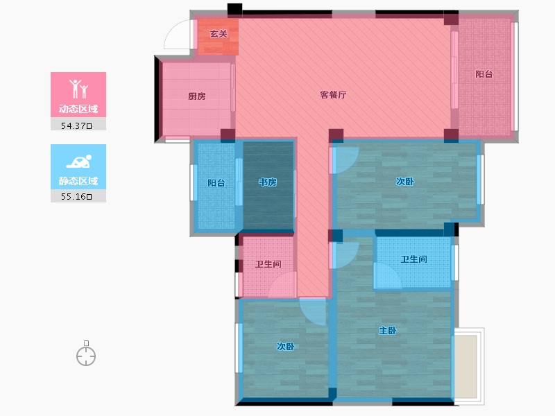 浙江省-衢州市-华达-95.83-户型库-动静分区