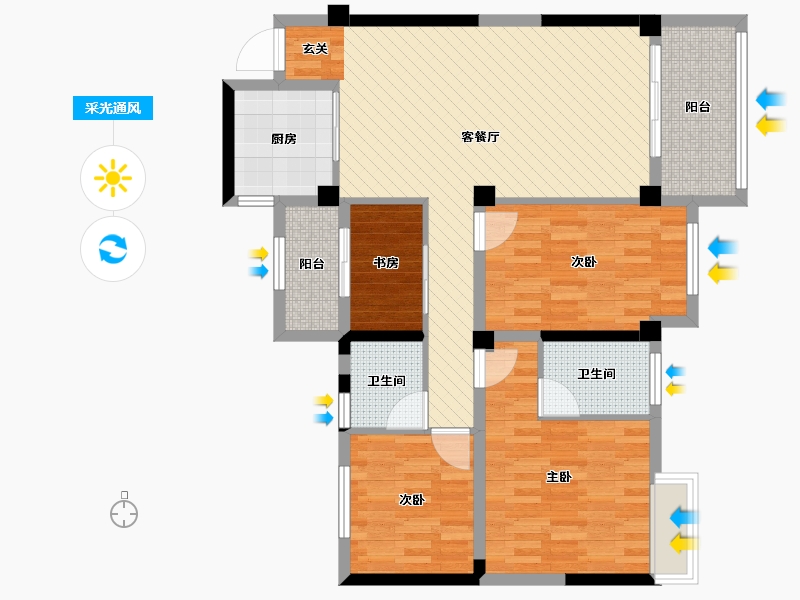 浙江省-衢州市-华达-95.83-户型库-采光通风