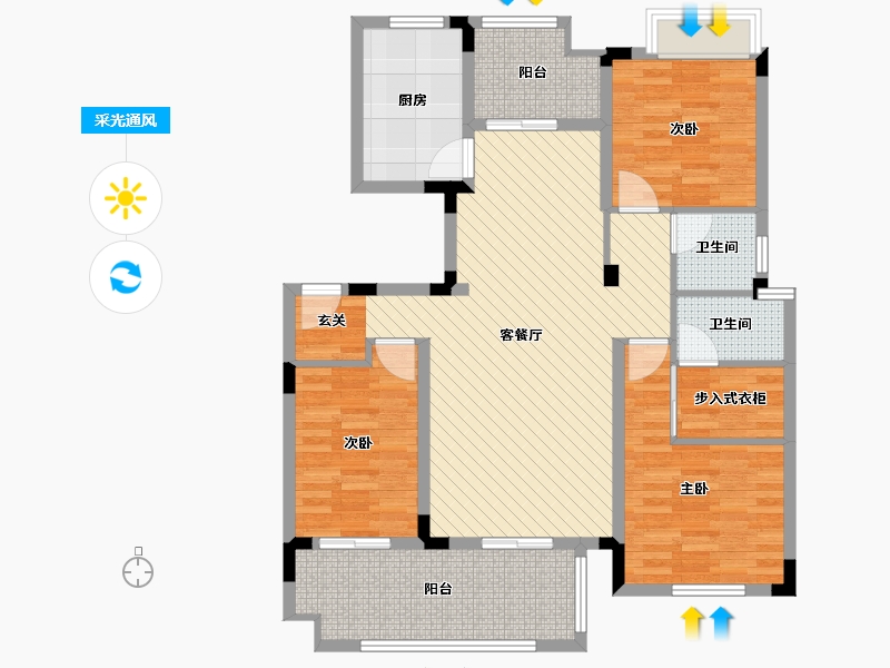 湖北省-恩施土家族苗族自治州-龙凤生态城-105.02-户型库-采光通风