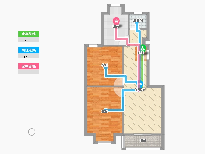 浙江省-杭州市-都市水乡水映苑-59.26-户型库-动静线