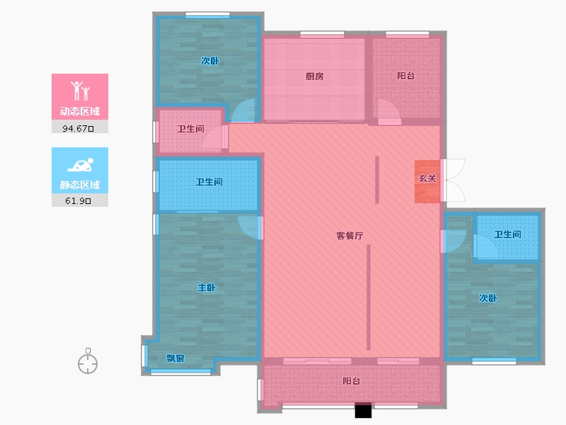 山东省-济南市-绿地海珀天沅-139.10-户型库-动静分区