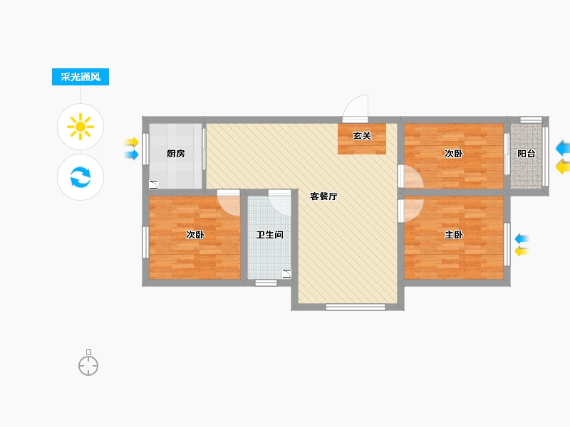 河北省-唐山市-鸿福北区-75.59-户型库-采光通风