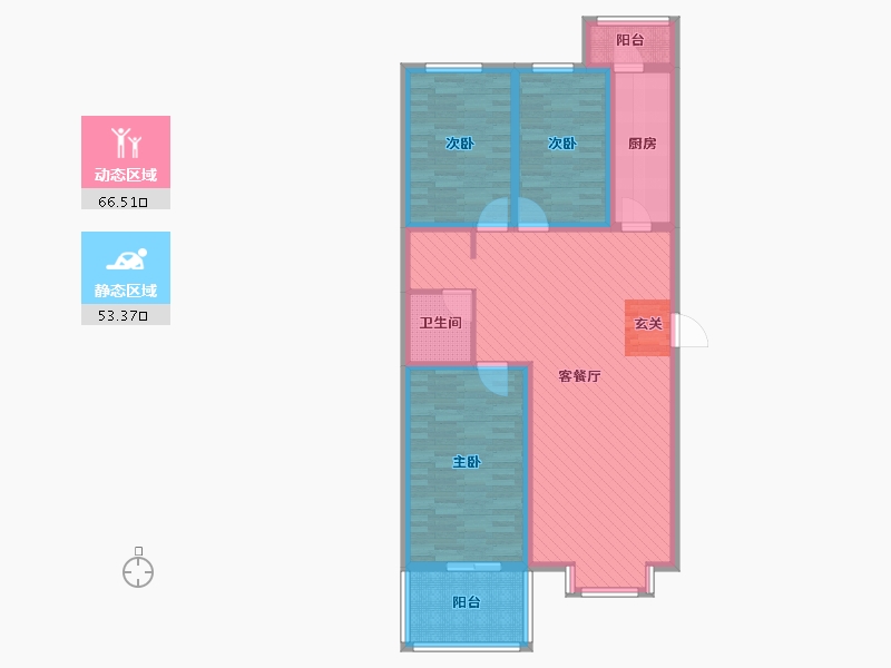 河北省-石家庄市-彩虹源-105.90-户型库-动静分区