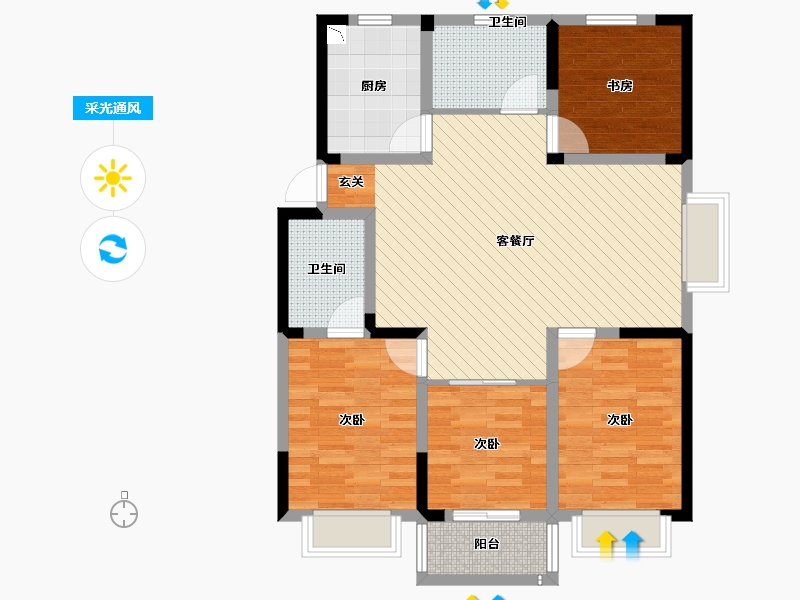 山东省-青岛市-金石小区-92.85-户型库-采光通风