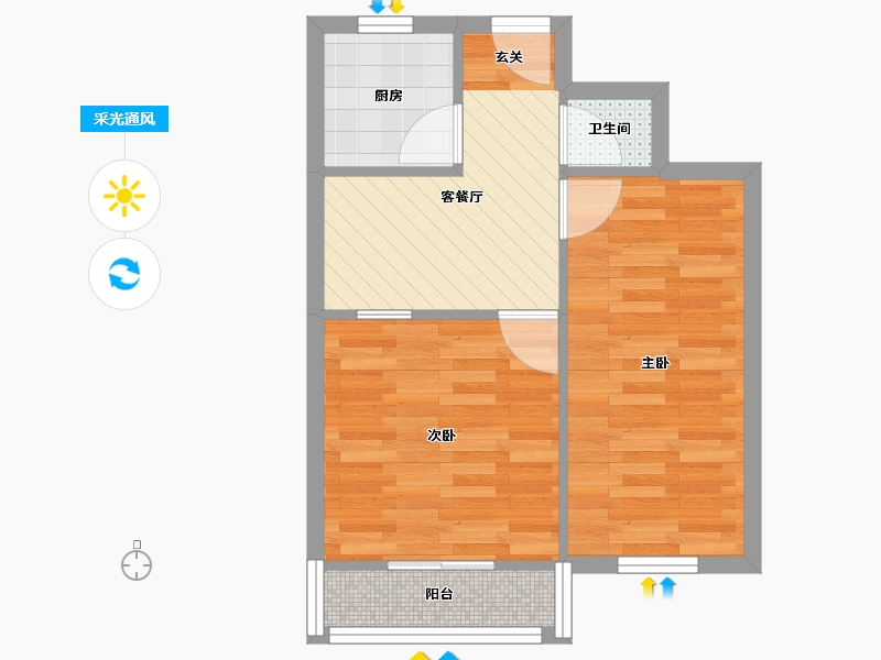 山东省-青岛市-龙潭路-42.73-户型库-采光通风